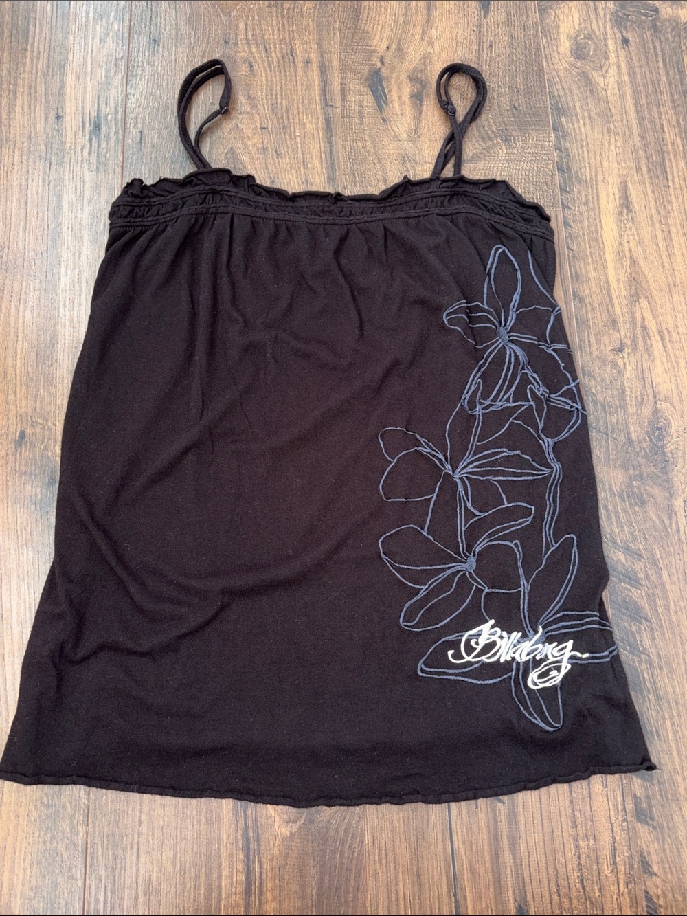 Billabong Black Cami with Floral Outline